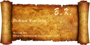 Buksa Karina névjegykártya